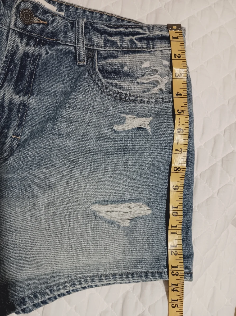 HIDDEN Light Wash Distressed High Rise Denim Shorts Size L - Picture 12 of 14